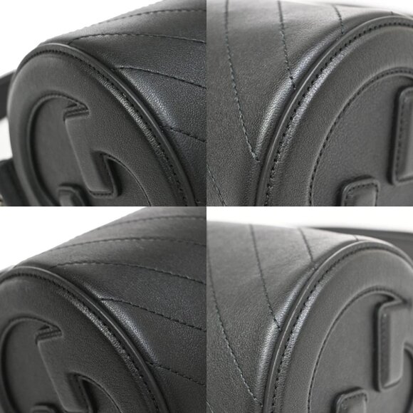 GUCCI Logo Blondie Interlocking GG Mini Shoulder Bag Leather Black 92RF527 - Picture 5 of 14